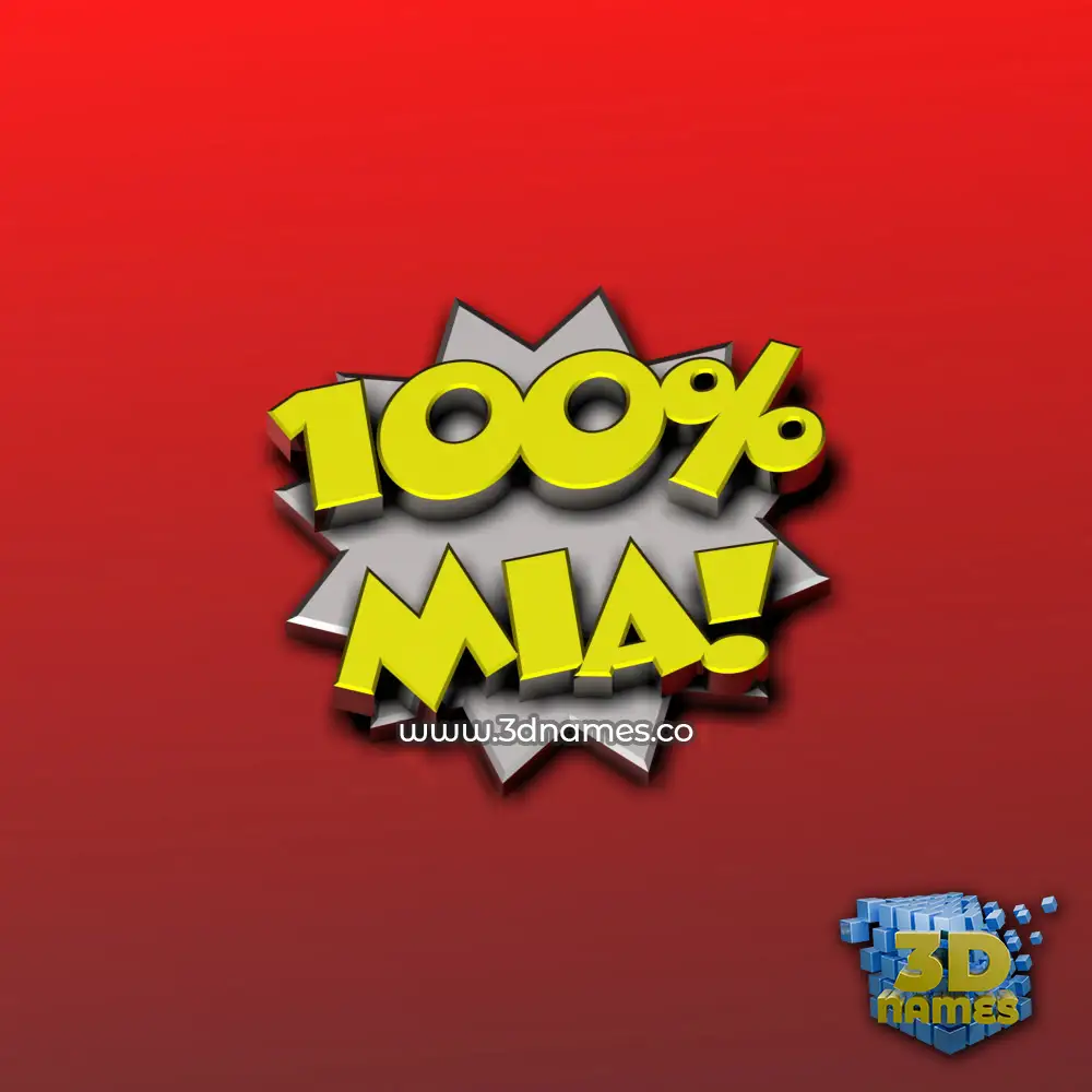 mia in 100 Percent style - 3D name wallpaper