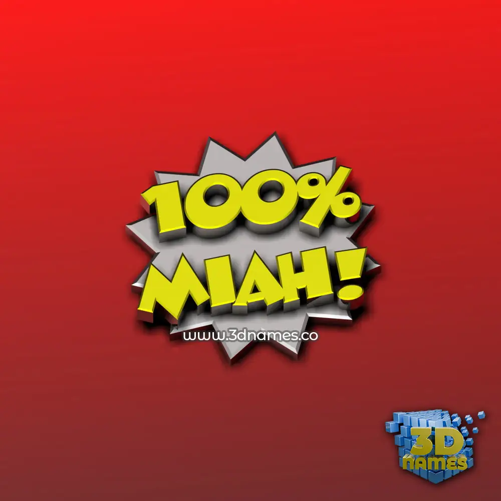 miah in 100 Percent style - 3D name wallpaper