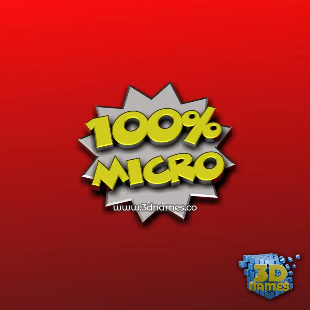 micro in 100 Percent style - 3D name wallpaper