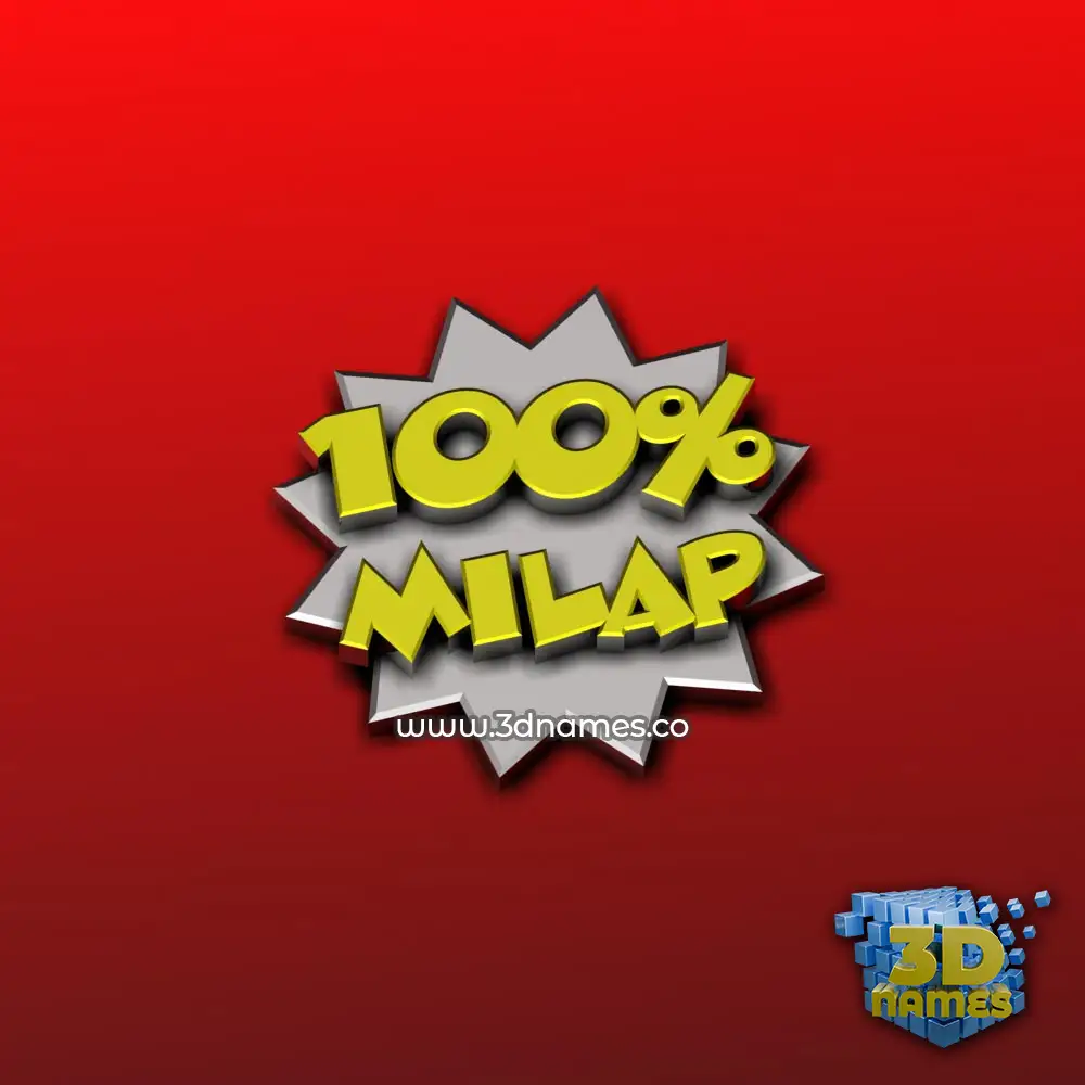 milap in 100 Percent style - 3D name wallpaper