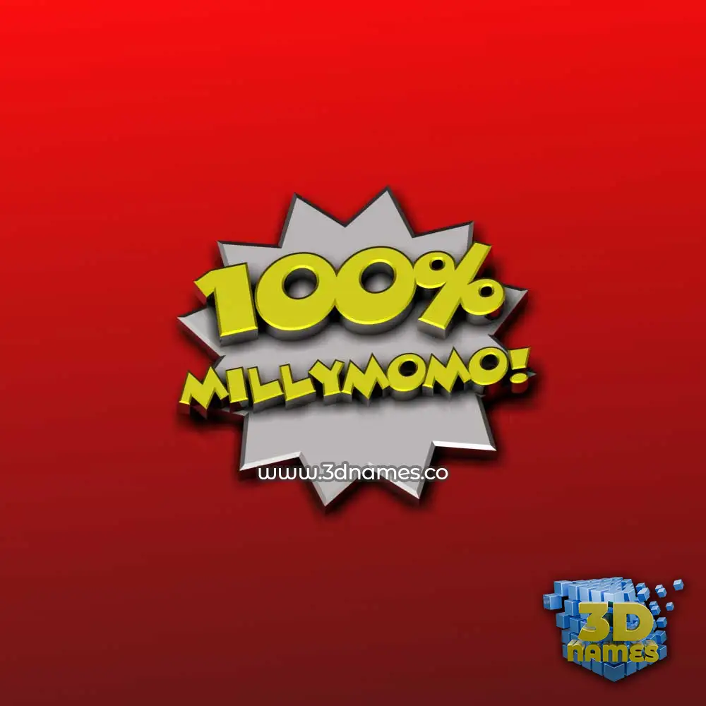 millymomo in 100 Percent style - 3D name wallpaper
