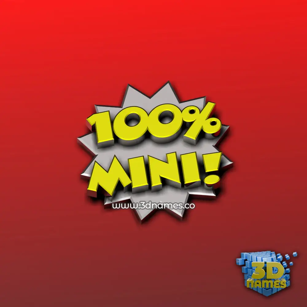 mini in 100 Percent style - 3D name wallpaper