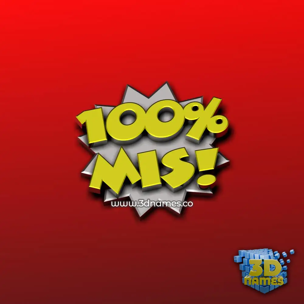 mis in 100 Percent style - 3D name wallpaper