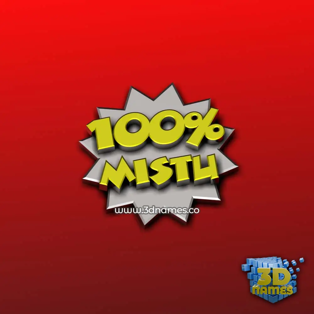 mistu in 100 Percent style - 3D name wallpaper