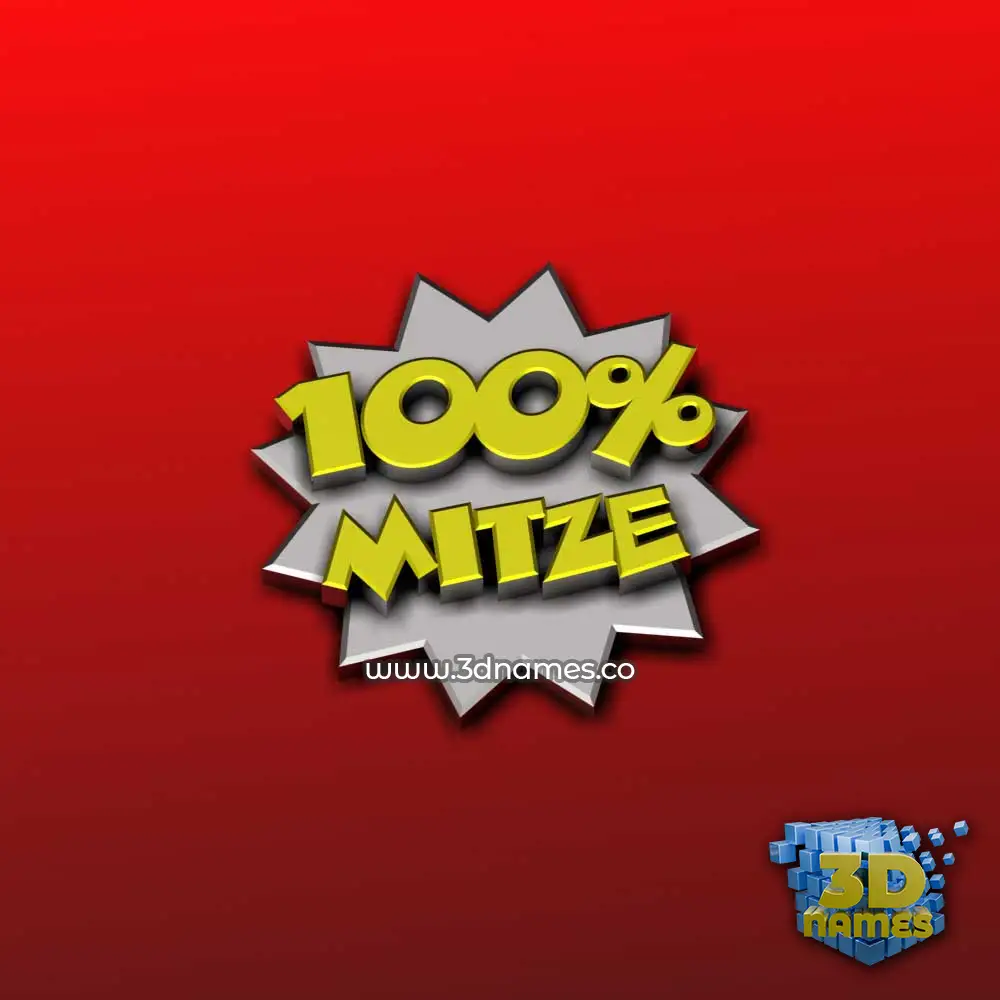 mitze in 100 Percent style - 3D name wallpaper