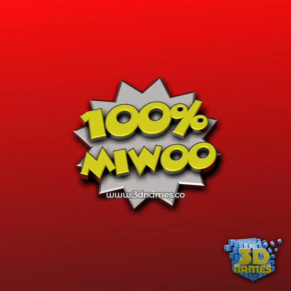 miwoo in 100 Percent style - 3D name wallpaper
