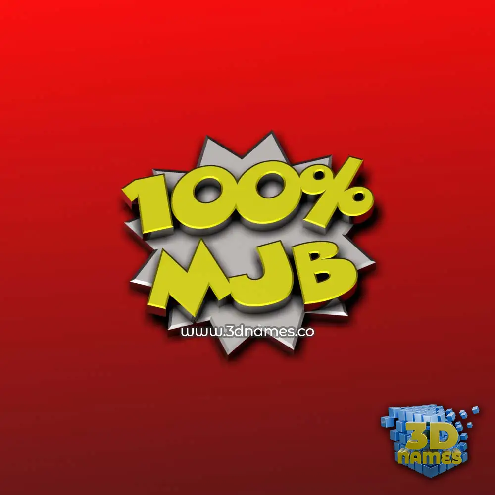 mjb in 100 Percent style - 3D name wallpaper