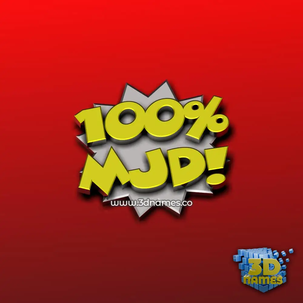 mjd in 100 Percent style - 3D name wallpaper