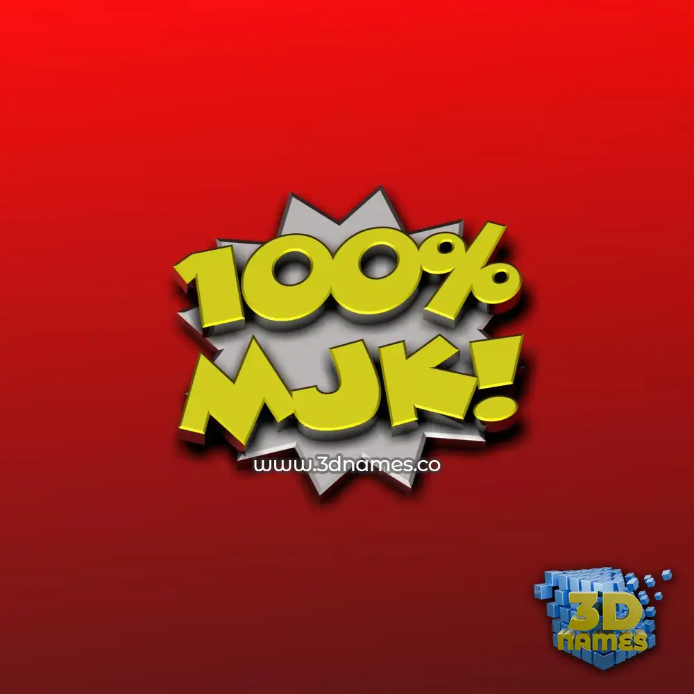 mjk in 100 Percent style - 3D name wallpaper