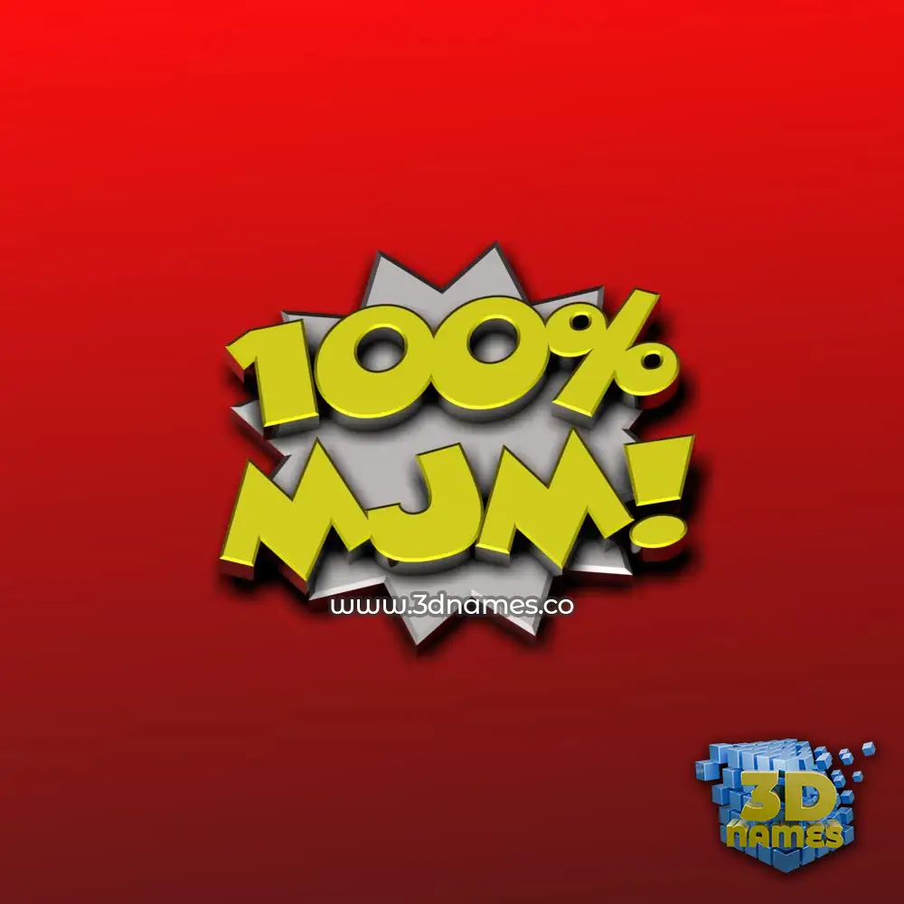 mjm in 100 Percent style - 3D name wallpaper