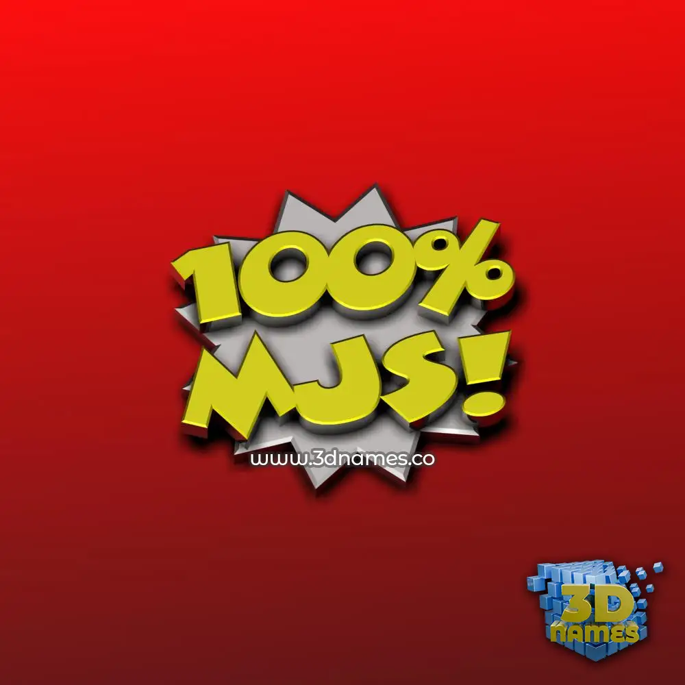 mjs in 100 Percent style - 3D name wallpaper