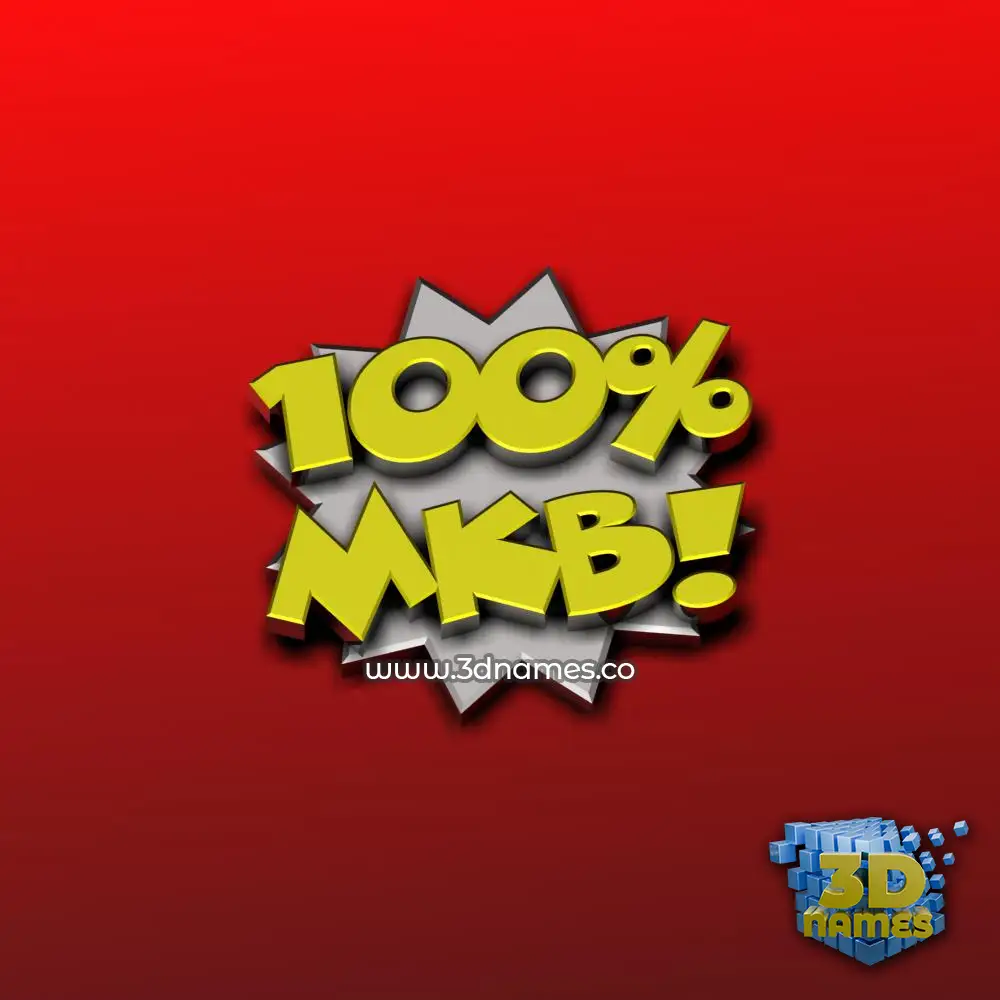 mkb in 100 Percent style - 3D name wallpaper