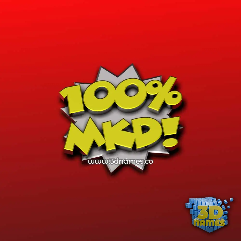mkd in 100 Percent style - 3D name wallpaper