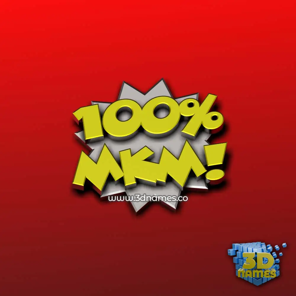 mkm in 100 Percent style - 3D name wallpaper