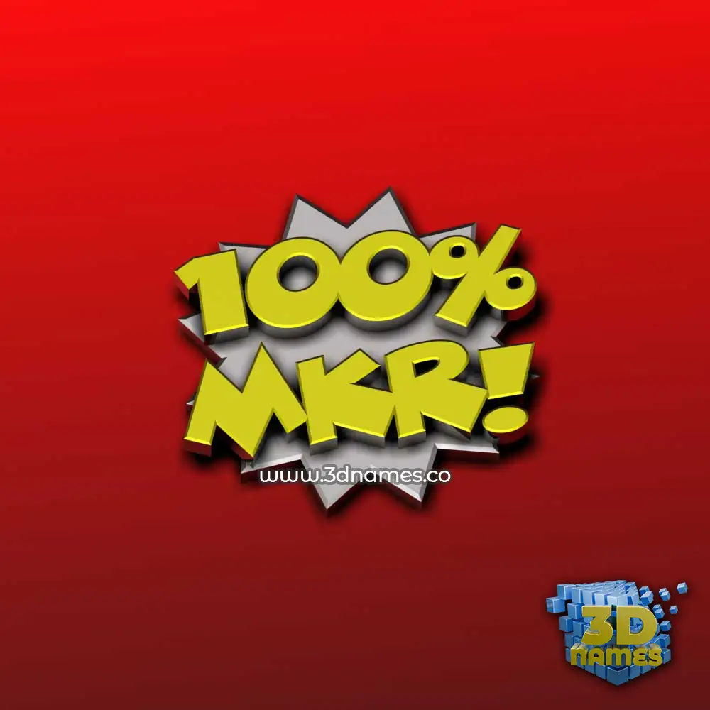 mkr in 100 Percent style - 3D name wallpaper