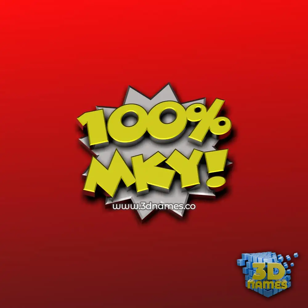 mky in 100 Percent style - 3D name wallpaper