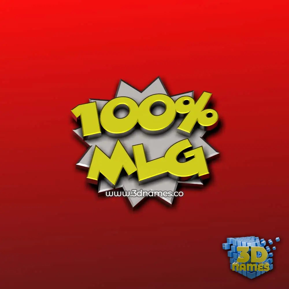 mlg in 100 Percent style - 3D name wallpaper