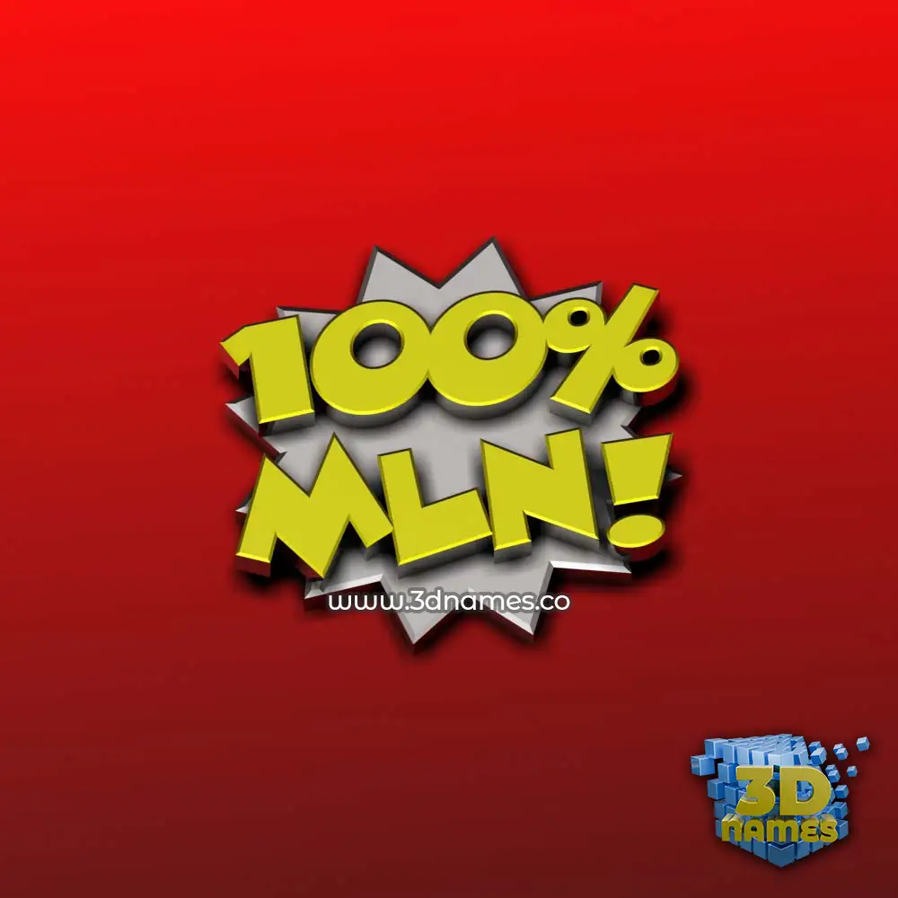 mln in 100 Percent style - 3D name wallpaper