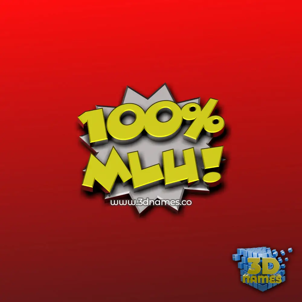 mlu in 100 Percent style - 3D name wallpaper