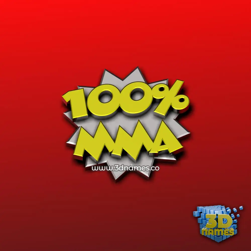mma in 100 Percent style - 3D name wallpaper