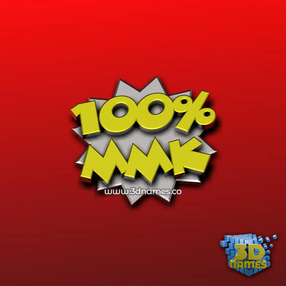 mmk in 100 Percent style - 3D name wallpaper