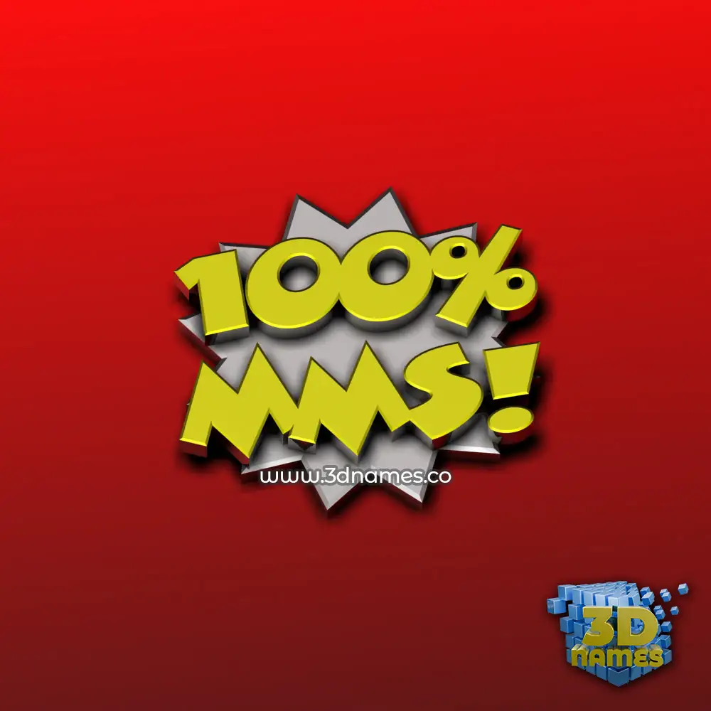 mms in 100 Percent style - 3D name wallpaper