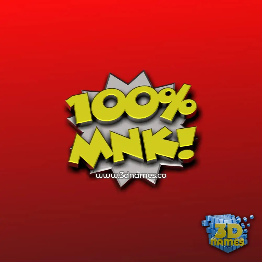 mnk in 100 Percent style - 3D name wallpaper