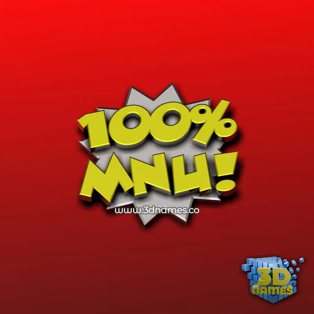 mnu in 100 Percent style - 3D name wallpaper