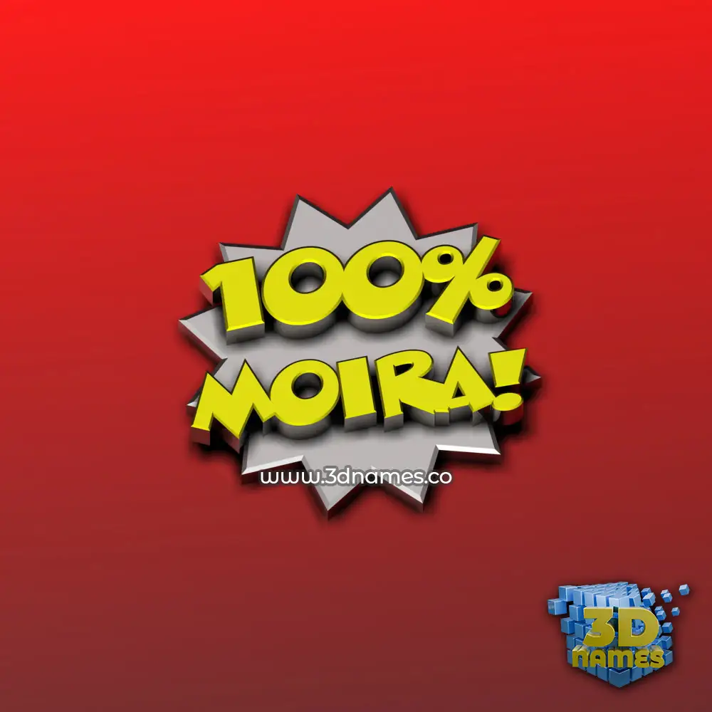 moira in 100 Percent style - 3D name wallpaper