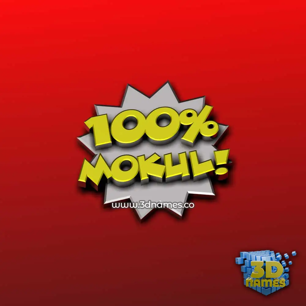 mokul in 100 Percent style - 3D name wallpaper