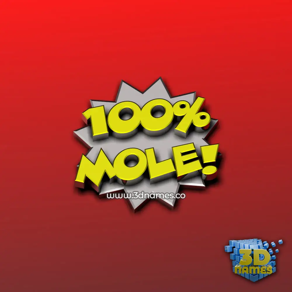 mole in 100 Percent style - 3D name wallpaper