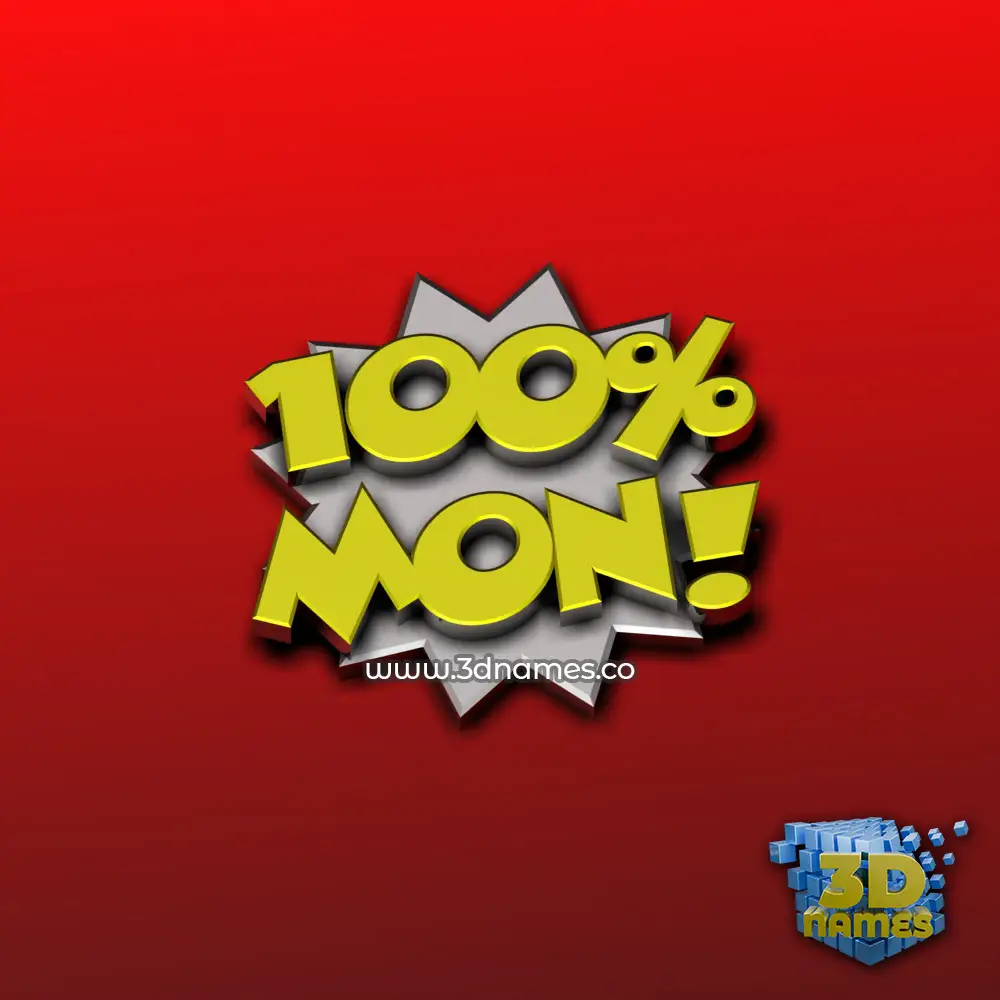 mon in 100 Percent style - 3D name wallpaper