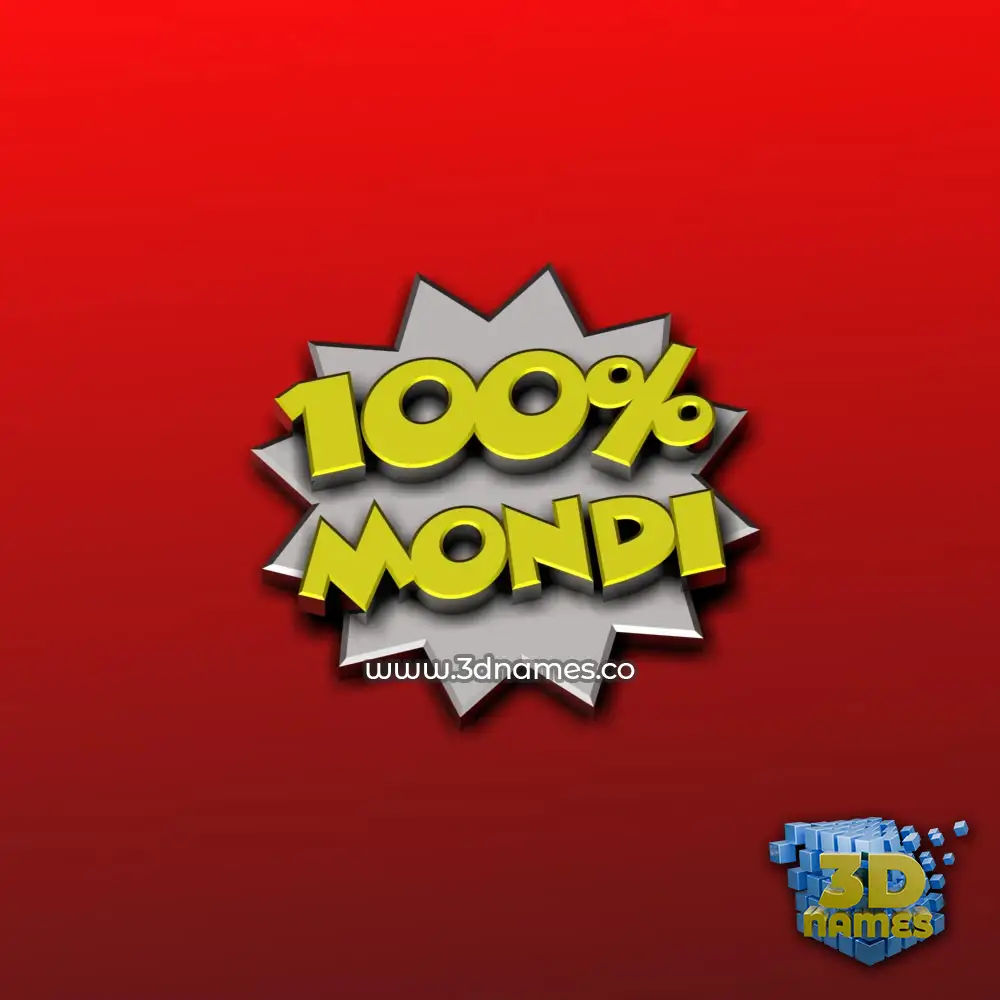mondi in 100 Percent style - 3D name wallpaper