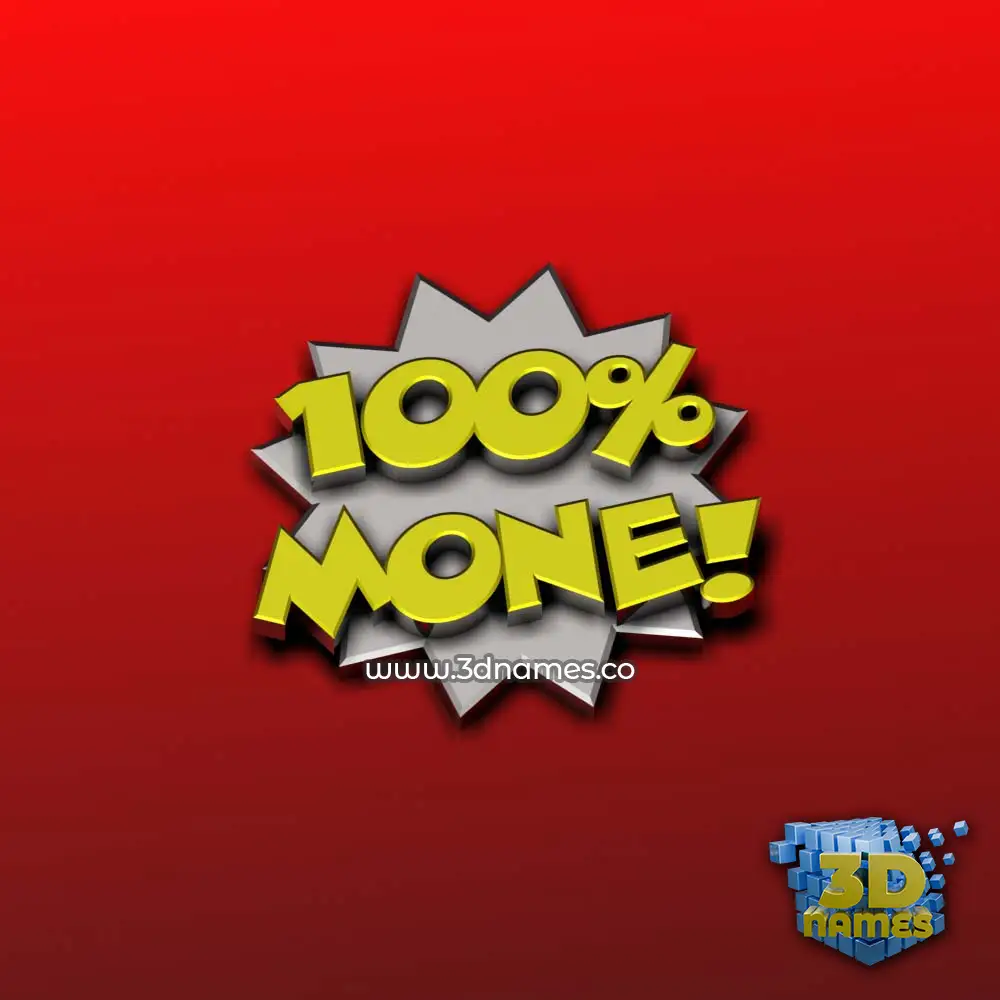 mone in 100 Percent style - 3D name wallpaper
