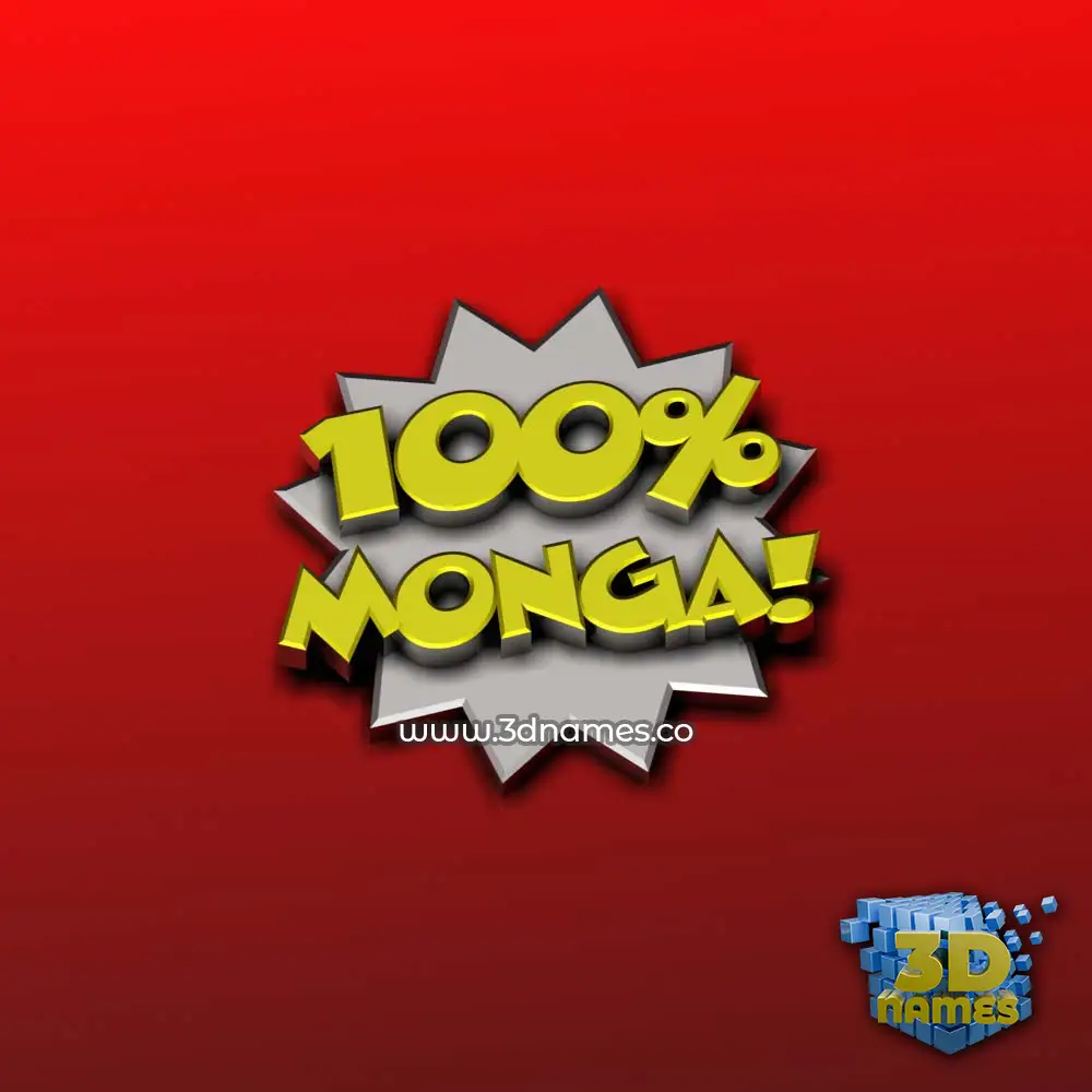 monga in 100 Percent style - 3D name wallpaper