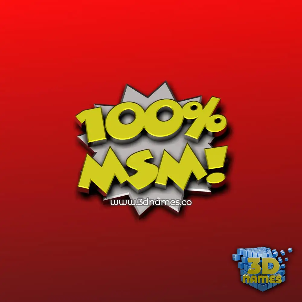 msm in 100 Percent style - 3D name wallpaper