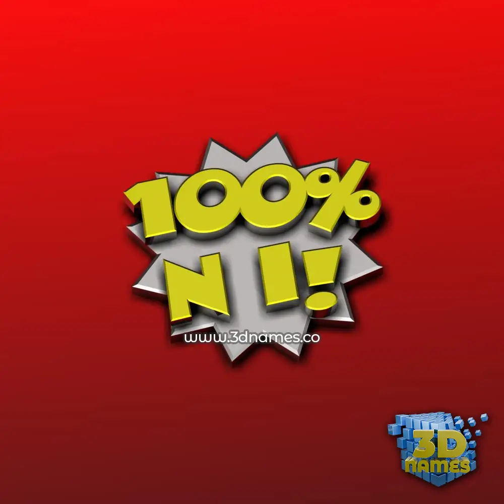 n i in 100 Percent style - 3D name wallpaper