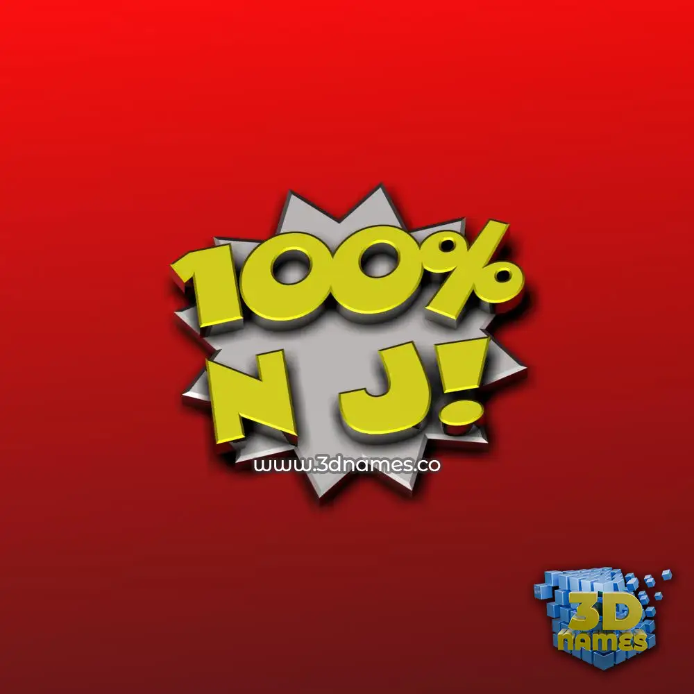 n j in 100 Percent style - 3D name wallpaper