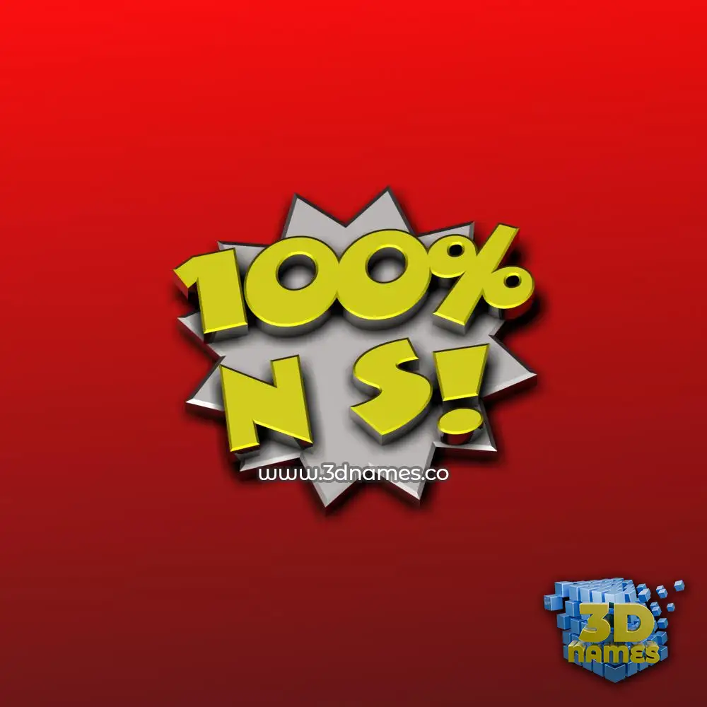 n s in 100 Percent style - 3D name wallpaper