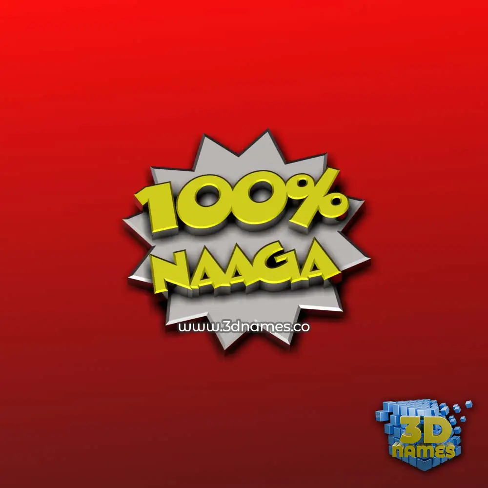 naaga in 100 Percent style - 3D name wallpaper