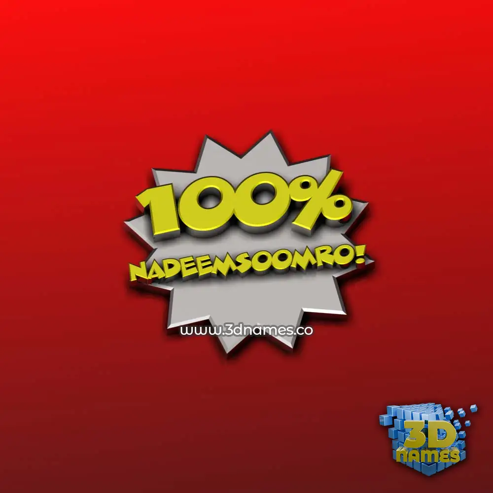 nadeemsoomro in 100 Percent style - 3D name wallpaper
