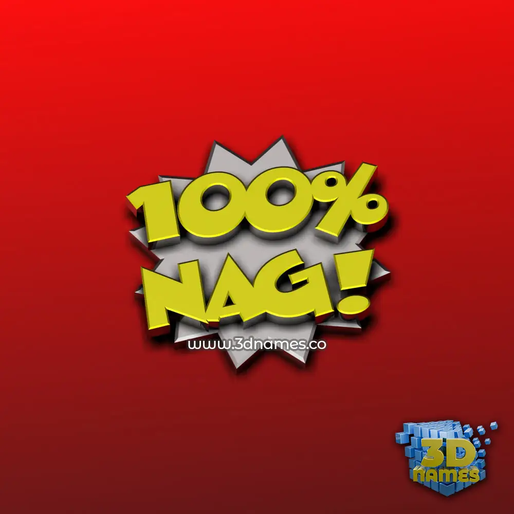 nag in 100 Percent style - 3D name wallpaper