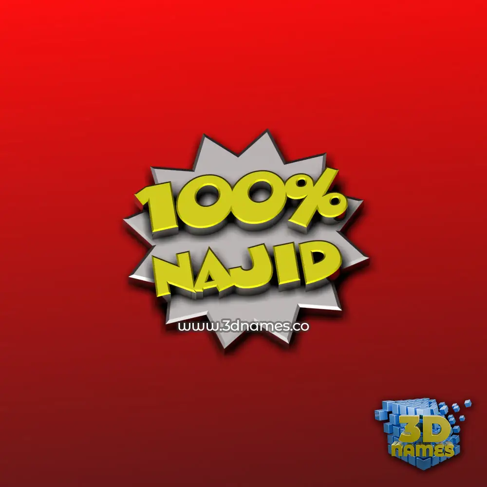 najid in 100 Percent style - 3D name wallpaper