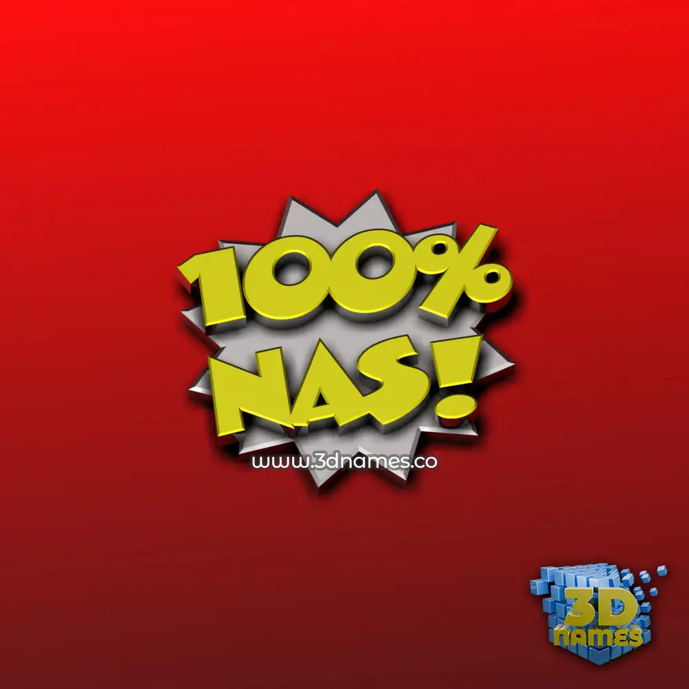 nas in 100 Percent style - 3D name wallpaper