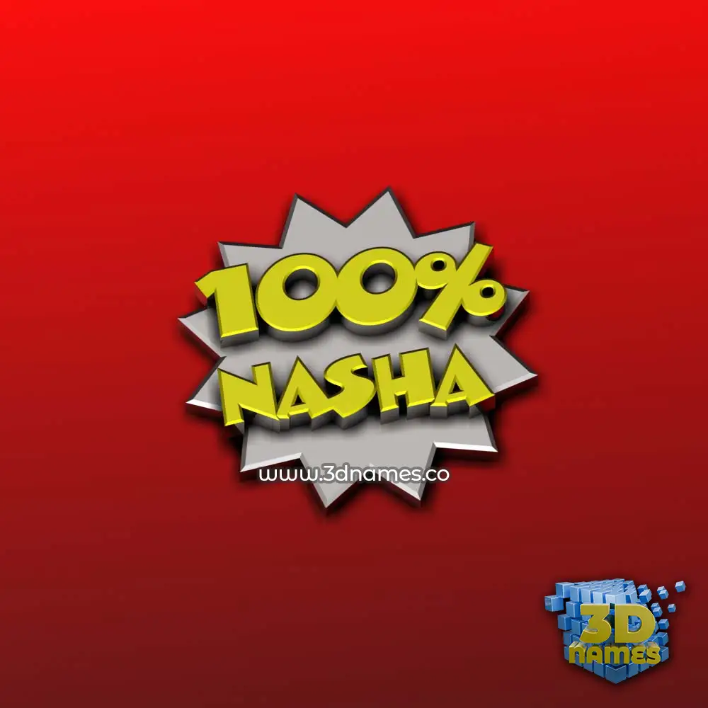 nasha in 100 Percent style - 3D name wallpaper