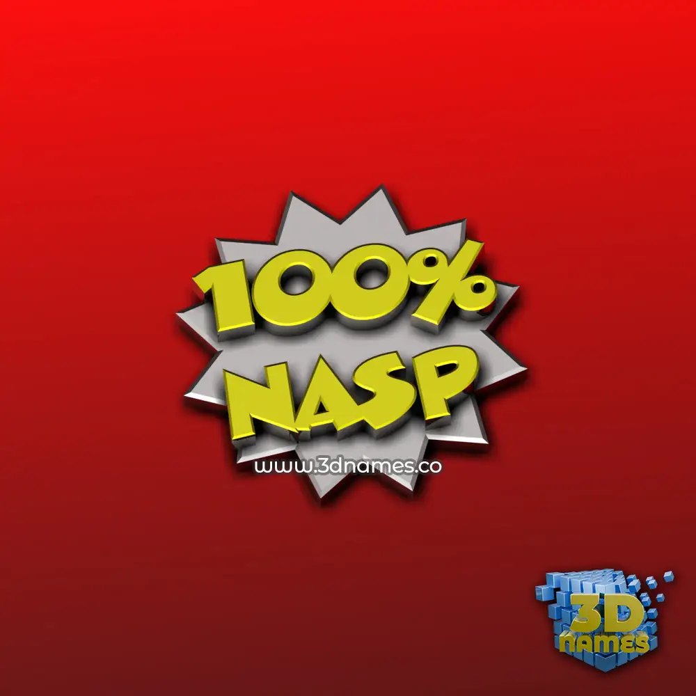 nasp in 100 Percent style - 3D name wallpaper