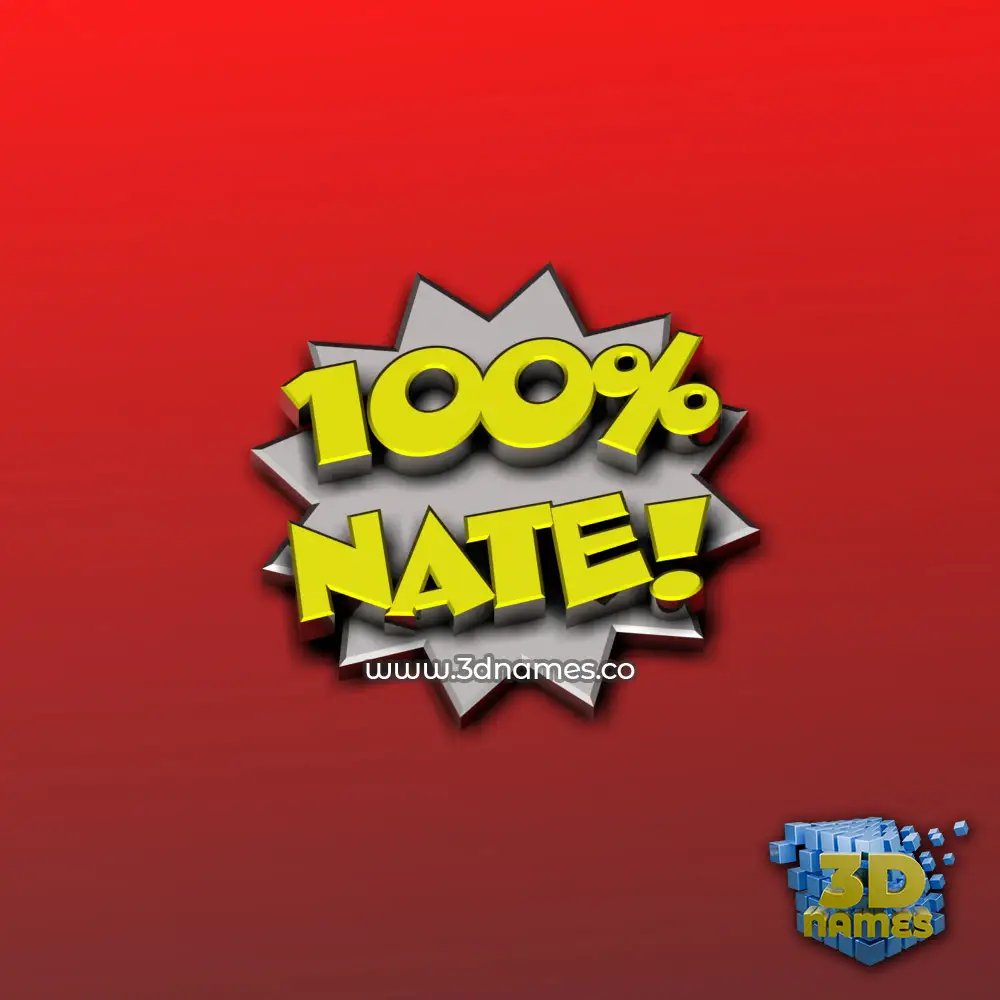 nate in 100 Percent style - 3D name wallpaper