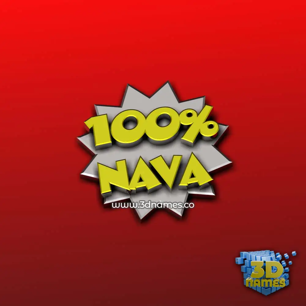 nava in 100 Percent style - 3D name wallpaper