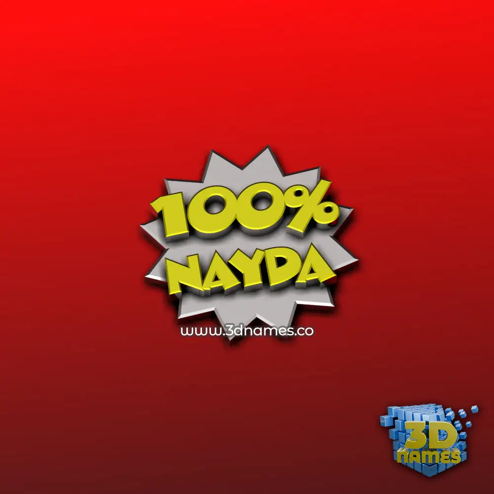 nayda in 100 Percent style - 3D name wallpaper