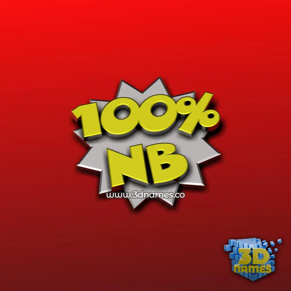 nb in 100 Percent style - 3D name wallpaper